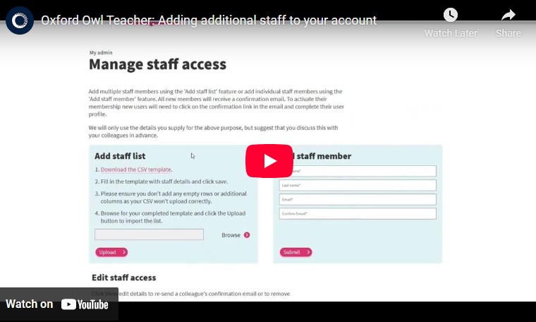 Manage staff access