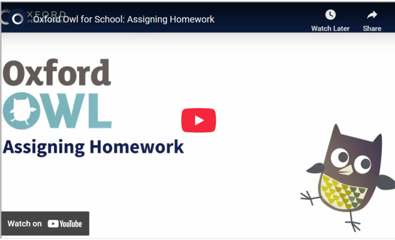 Assigning homework – Oxford Owl Support